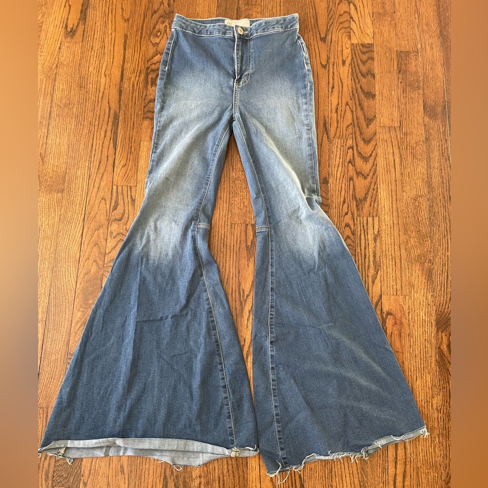 Free People Wide Leg Denim Jeans